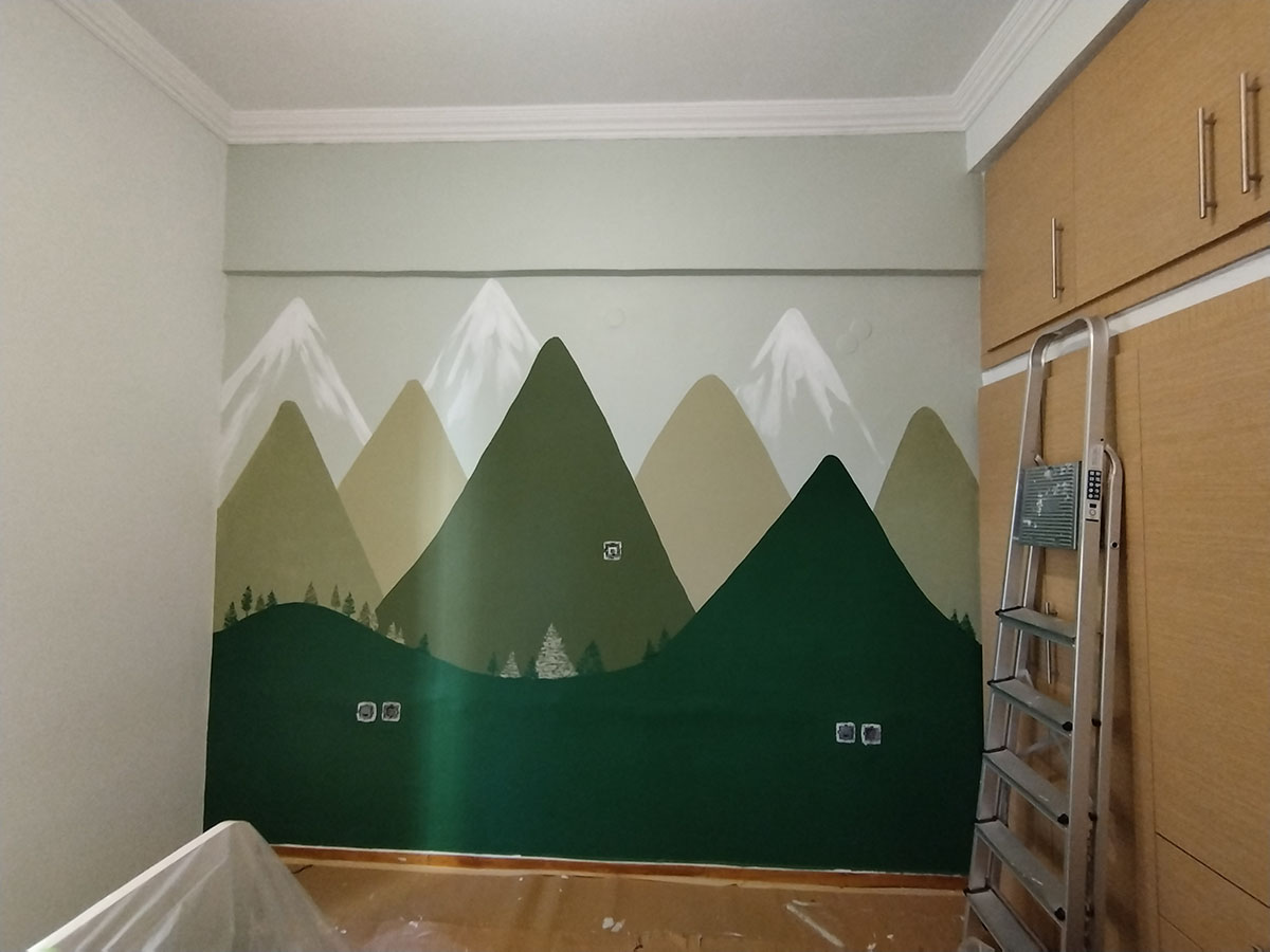 Τοιχογραφίες για παιδικό δωμάτιο. Ζωγραφική σε τοίχο δωματίου.